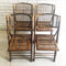 Vintage 1940s Tiger Cane Folding Dining Chairs