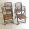 Vintage 1940s Tiger Cane Folding Dining Chairs
