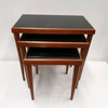 1950's Nest of Tables with Black Vitrolight Glass Tops