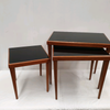 1950's Nest of Tables with Black Vitrolight Glass Tops