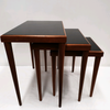 1950's Nest of Tables with Black Vitrolight Glass Tops