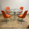 1970's Milo Baughman Designer Chrome & Glass Dining Table
