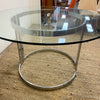 1970's Milo Baughman Designer Chrome & Glass Dining Table