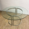 1970's Milo Baughman Designer Chrome & Glass Dining Table