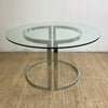 1970's Milo Baughman Designer Chrome & Glass Dining Table