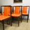 6 Mid Century Parker T Back Orange Dining Chairs