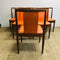 6 Mid Century Parker T Back Orange Dining Chairs