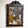 Large Antique French Oak Carved Mantle Cushion Mirror