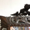 Large Antique French Oak Carved Mantle Cushion Mirror