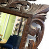 Large Antique French Oak Carved Mantle Cushion Mirror