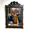 Large Antique French Oak Carved Mantle Cushion Mirror