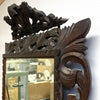 Large Antique French Oak Carved Mantle Cushion Mirror