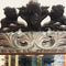 Large Antique French Oak Carved Mantle Cushion Mirror