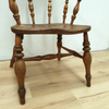 Antique Wooden Spindle Back Elm Elbow Dining Chair Seat c1880