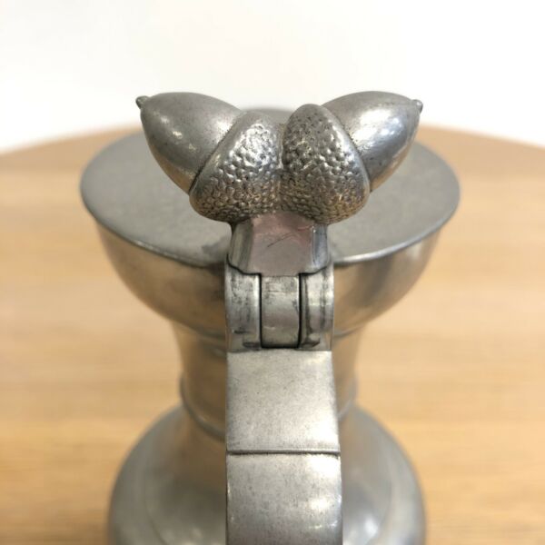 Antique French Pewter Pitcher Lidded Jugs