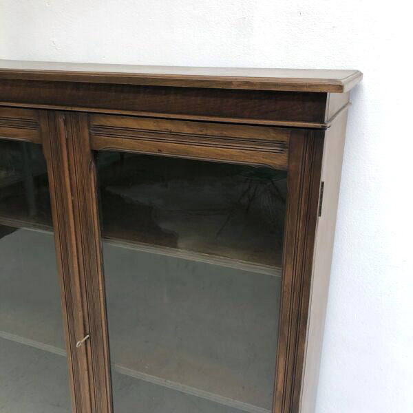 Antique Maple Edwardian Bookcase On Plinth Base