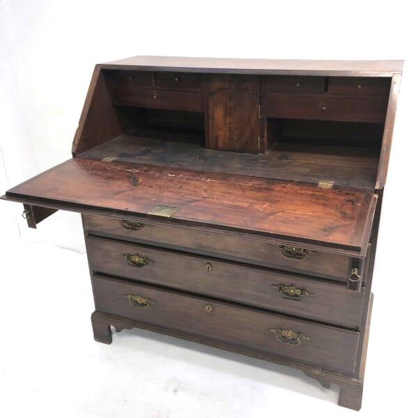 Antique Victorian Oak Drop Front Writing Bureau Desk