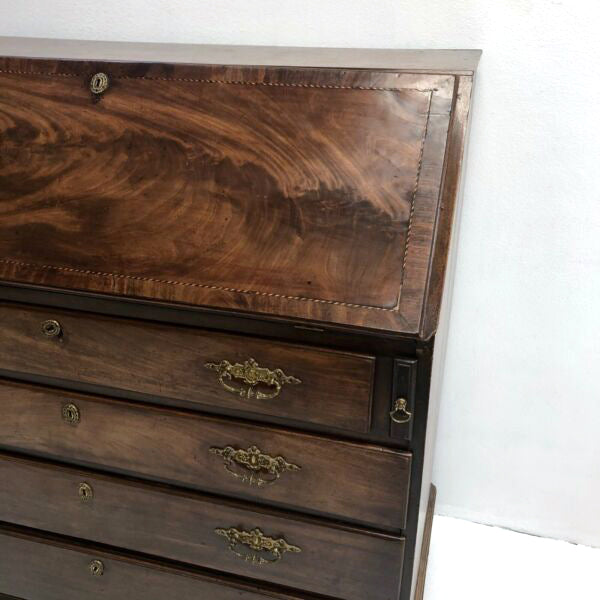 Antique Victorian Oak Drop Front Writing Bureau Desk