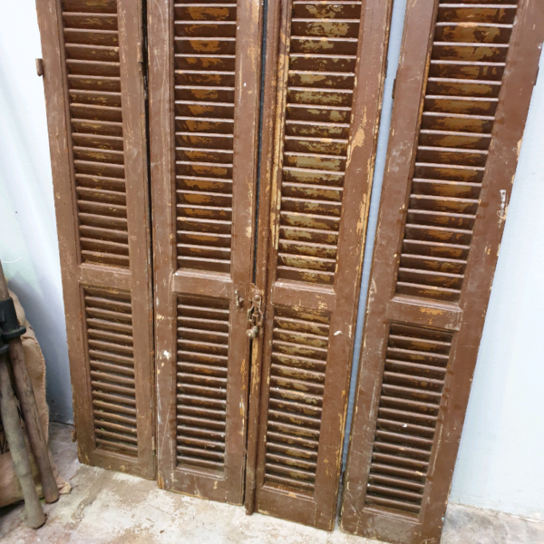 Antique Egyptian Shuttered French Doors 4 Panels