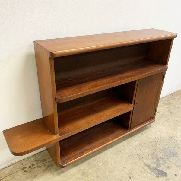 Art Deco/Mid Century Crossover Cedar Book Shelves with Cabinet