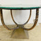 Art Deco Twisted 'Rope' Brass and Glass Side Occasional Table