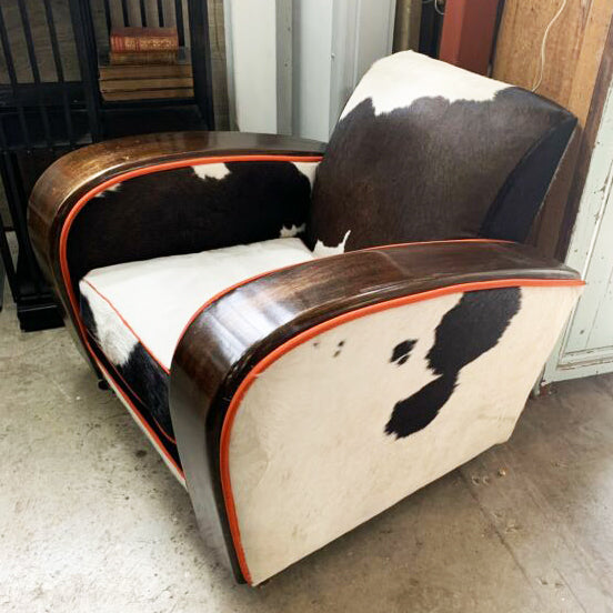 Cowhide club shop chair