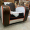 Art Deco Reupholstered Cowhide Club Arm Chair