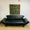 1980's Artifex Black Leather 3 Way Daybed Lounge or Chaise