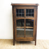 Art & Crafts Dark Stained Maple and Leadlight Cabinet Book Case