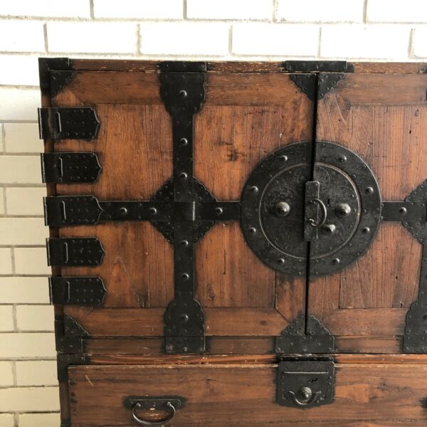 Beautiful Antique Japanese 2 section Tansu Chest