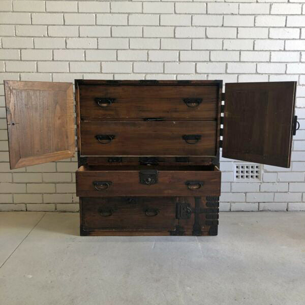 Beautiful Antique Japanese 2 section Tansu Chest