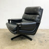  Black Leather Tessa T21 Swivel Armchair