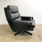 Black Leather Tessa T21 Swivel Arm Chair