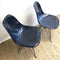 2 x Indigo Blue Fibreglass ‘Eiffel’ chairs by Modernica W/ Black Base