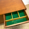 Restored Compact Mid Century Teak Burgess Cats Eye Sideboard