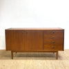 Restored Compact Mid Century Teak Burgess Cats Eye Sideboard
