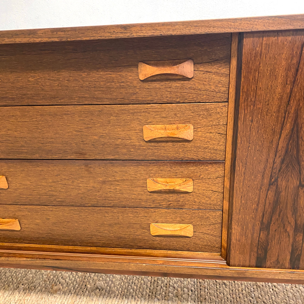 Danish Mid Century Rosewood Sideboard By Clauson & Son