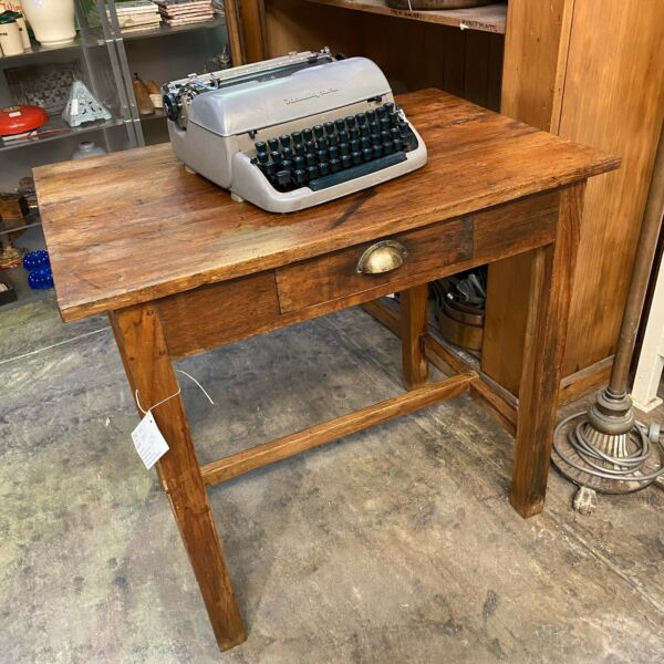 Compact Vintage Rustic Teak Desk