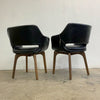 Danish Deluxe Mid Century Black Vinyl Dining Chairs