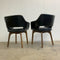 Danish Deluxe Mid Century Black Vinyl Dining Chairs