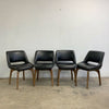 Danish Deluxe Mid Century Black Vinyl Dining Chairs