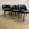 Danish Deluxe Mid Century Black Vinyl Dining Chairs