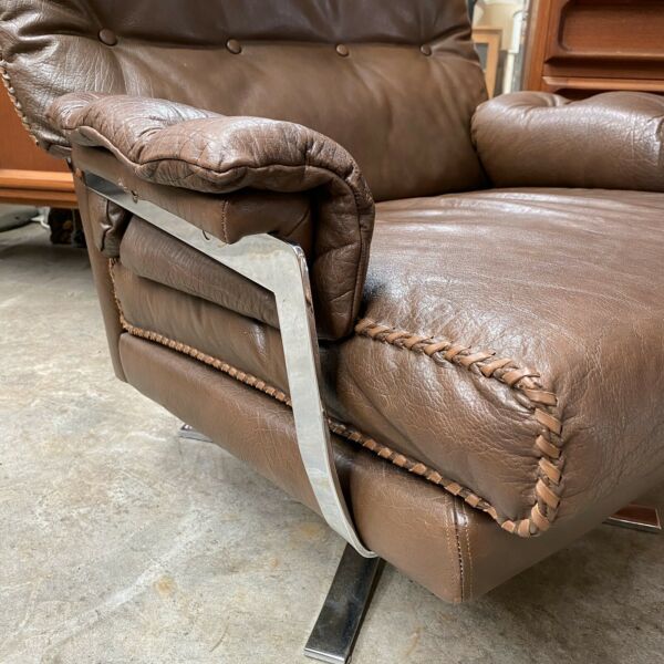 Danish Lowback 1970’s Retro Swivel Armchair