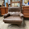 Danish Lowback 1970’s Retro Swivel Armchair