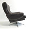 Danish Mid Century Leather Swivel Armchair Chair