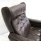 Danish Mid Century Chocolate Leather Swivel Armchair Arm Chair