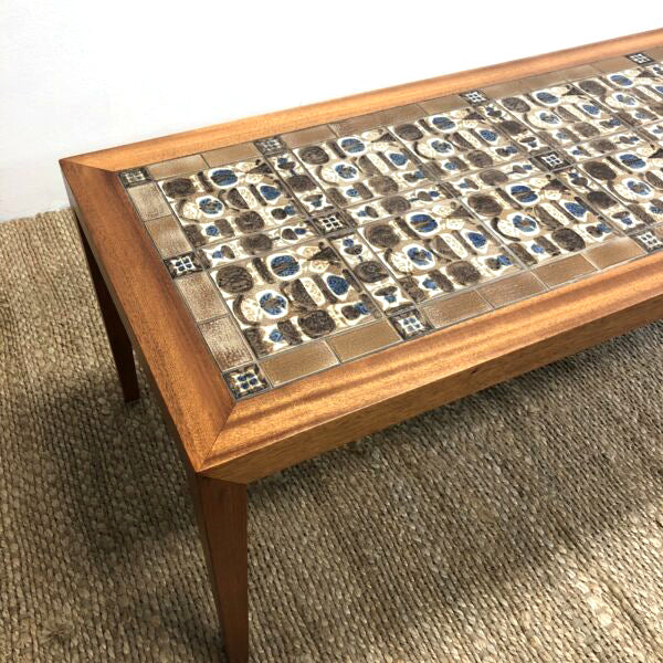 Danish Mid Century Tile Topped Coffee Table