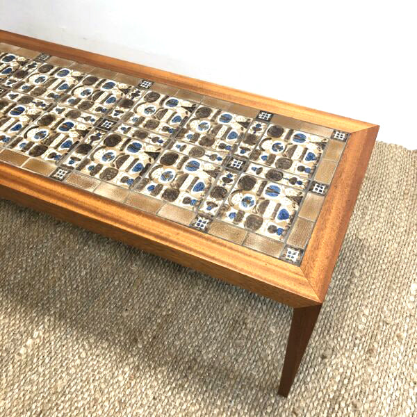 Danish Mid Century Tile Topped Coffee Table