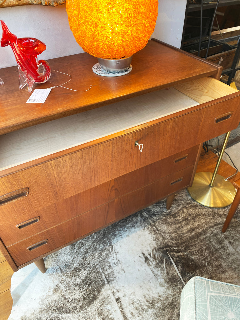 1960's Teak Danish Lowboy Chest of Drawers