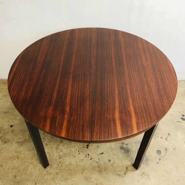 Dutch MCM Brazilian Rosewood Round Extension Table